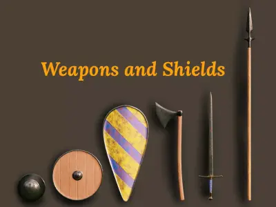 weapons and shields 3D model
