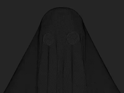 Highpoly ghost  Low-poly 3D model
