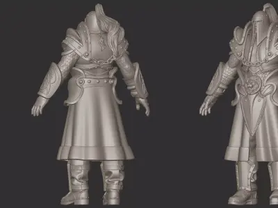 Warcraft Footman high poly 3D model