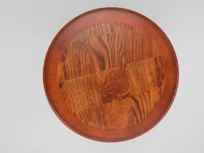 Artistic Wooden Round Chest 3D model