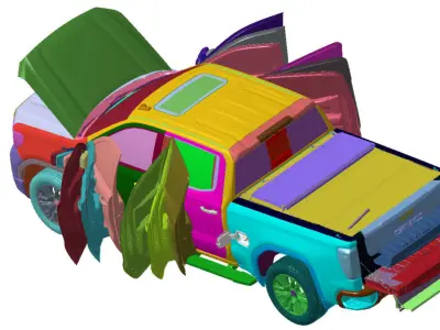 GMC Sierra Denali 1500 4WD Crew Cab 2019 Vehicle 3d scan model 3D model