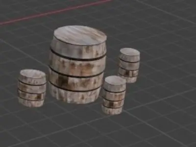 Barrel V2 Low Poly  Free low-poly 3D model
