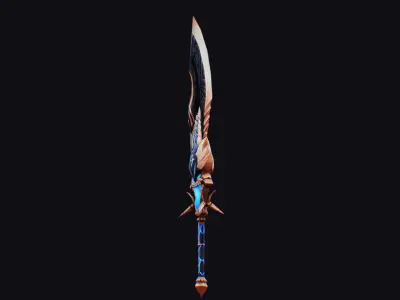 Sword Demonic Dark Saber Magical Blade Cutting Melee Rapier Low-poly 3D model