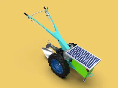 ELECTRIC WALKING HAND TRACTOR AGRICULTURE FARM 3D model