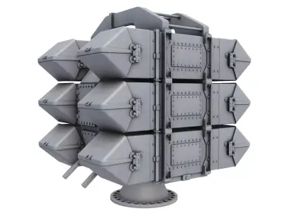 GWS-25 Sea Wolf Naval Gun 3D model