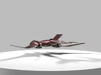 scifi red racing plane  3D model