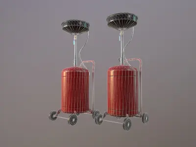 2 Version Waste Oil Drain Tank Gallon Extractor game ready Low-poly 3D model