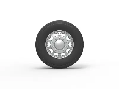 Front custom wheel of semi truck Version 25 Scale 1 to 25 3D print model