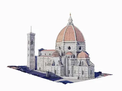 Florence Cathedral-Santa Maria del Fiore Low-poly 3D model