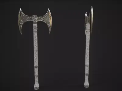 Decorative Battle Axe  Low-poly 3D model