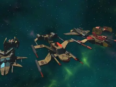 Spaceship lowpoly pack Low-poly 3D model