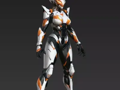 Female Fox Robot 3D model