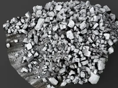 destroyed house ruins debris part2 photogrammetry Low-poly 3D model