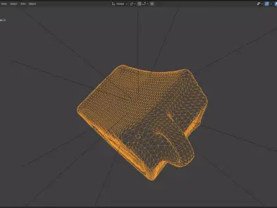 Vintage Rusty Wheel Chock  Low-poly 3D model
