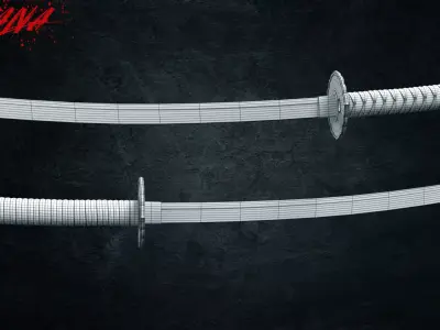 Samurai Katana - Low Poly 3D model Low-poly 3D model