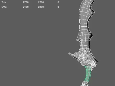 Game ready stylized sword Low-poly 3D model