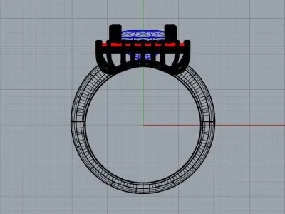 Octagon side AD ring 3D print model 3D print model