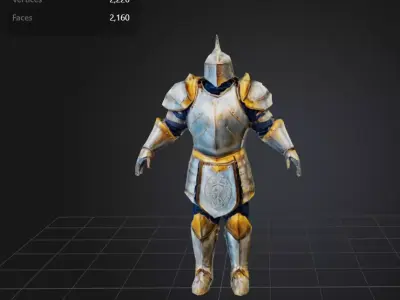 Free Armored Knight Free low-poly 3D model