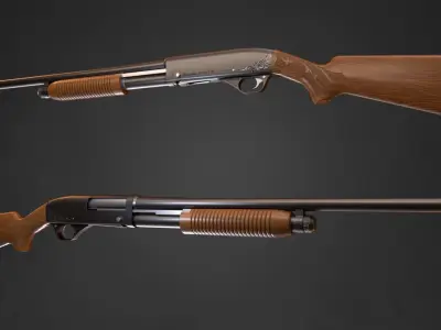 Shotgun Remington Model 31 in 3 types Free low-poly 3D model