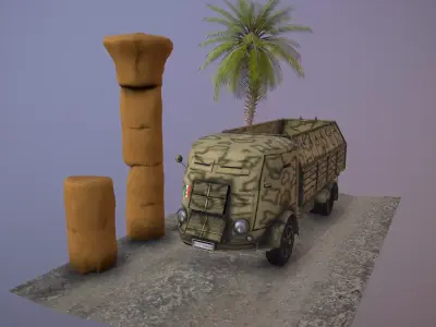 Armour Truck Fiat 665 Scudato Low-poly 3D model