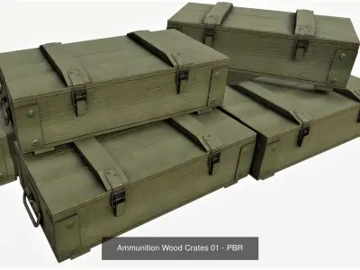 Ammunition Wood Crates 3D Model Pack