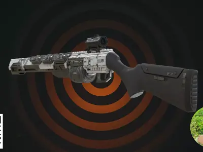 Cyberpunk Heavy Shotgun 3D model
