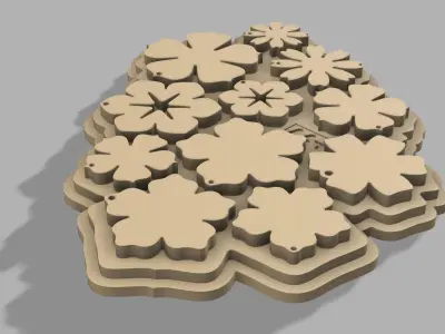 HM Flowers Jewelry Silicone Mold for Resin Casting 3D print model