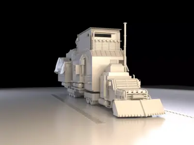 Semi Truck T 500 Free low-poly 3D model
