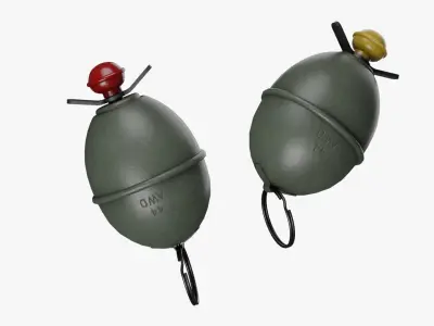 M39 Eihandgranate in yellow red Pack Low-poly 3D model