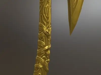 Nordic Gold Axe 3D model