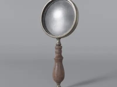 Vintage Magnifying Glass  Low-poly 3D model