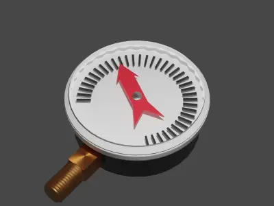 Monometr thermometer with arrow Free 3D model