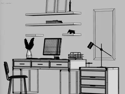 Office And Drawer 3D model