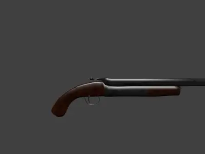 game ready double barrel shotgun Low-poly 3D model