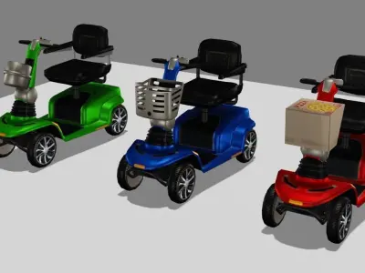 Delivery Bike Pack Low-poly 3D model