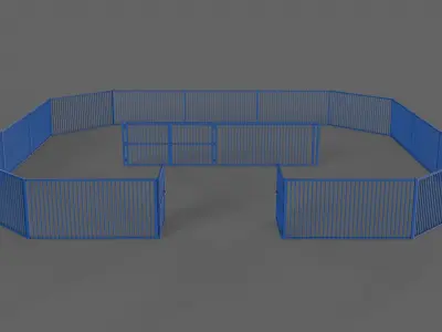 PBR Gate and Fence 6 Low-poly 3D model