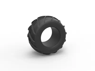 Dune buggy rear tire 25 Scale 1 to 25 3D print model
