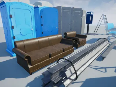 Street Props Low-poly 3D model purchase