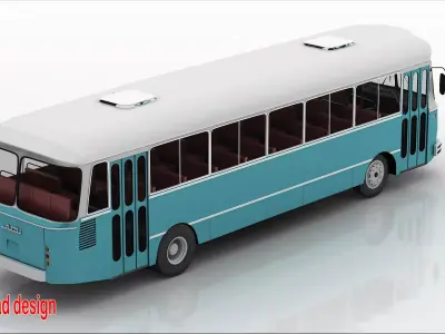 bus nasr 411 color sky bule cairo old  3D model