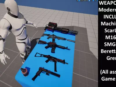 Weapon pack Modern Designs Low-poly 3D model