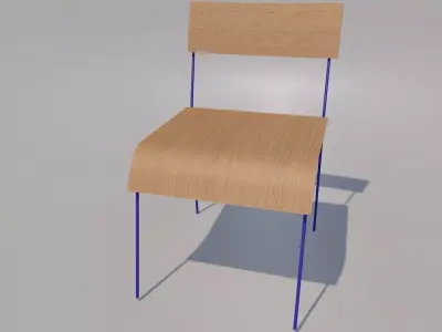 Home Vintage Industrial Classic School Chair Free 3D model