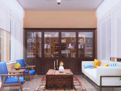 Living and Dining Room - Vintage 3D model