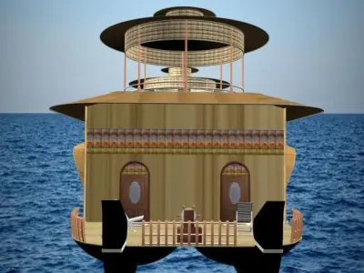 Recreational House Boat 3D model