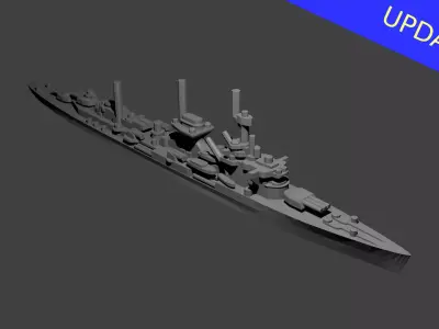 German Leipzig Class Cruiser Warship 3D print model
