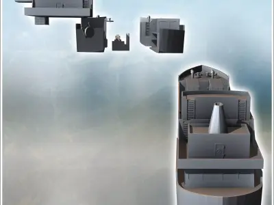 Large modern cargo ship with central cargo hold 7 - Modern WW2 W 3D print model