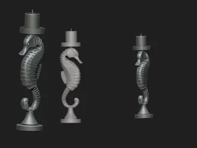 sea horse 3D model buy