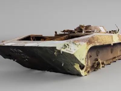 russian BMP-2 infantry fighting vehicle destroyed in Ukraine 3D model