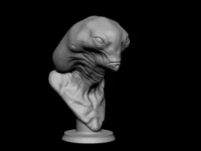 Grey Alien Bust 3D Print Model Free 3D print model