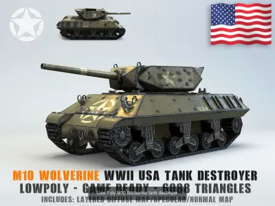 Low Poly US  WW2 warfare collection 3D Model Pack
