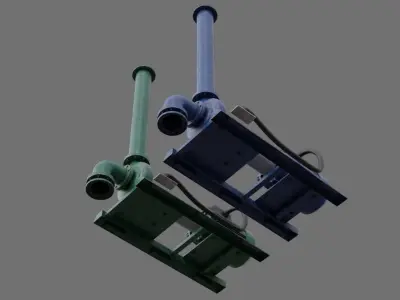 Water Pump 2B Low-poly 3D model